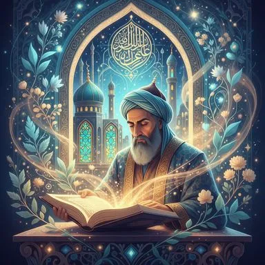 magnétisme arabo-musulman – Avicenne étudiant le Canon de la Médecine et la chaleur innée